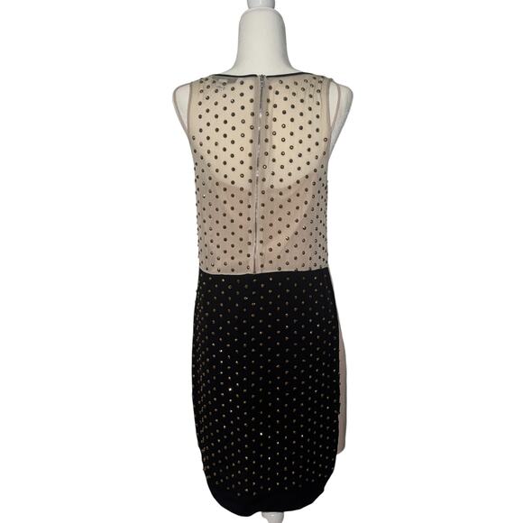 Diane Von Furstenberg Women 10 Sheer Dress Gold Studded Glam Formal Embellished - Picture 3 of 12